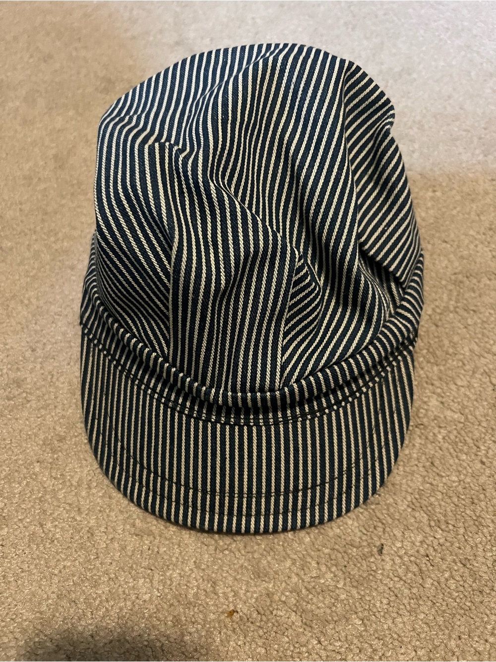 Striped Navy and White Women's Cap